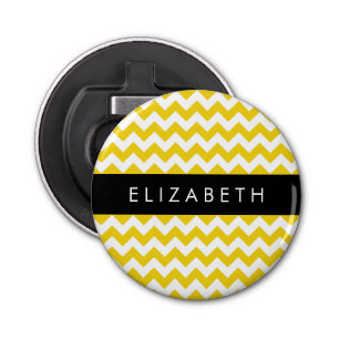 Abrebotellas Zigzag Amarillo, Chevron Amarillo, Tu Nombre