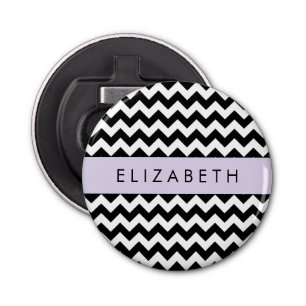 Abrebotellas Zigzag negro y blanco, patrón de cheurón, nombre