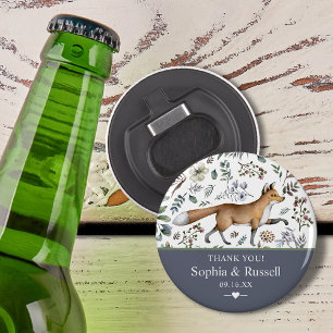 Abrebotellas Zorzal de Bosque Acuarela Agradecimiento Verde 