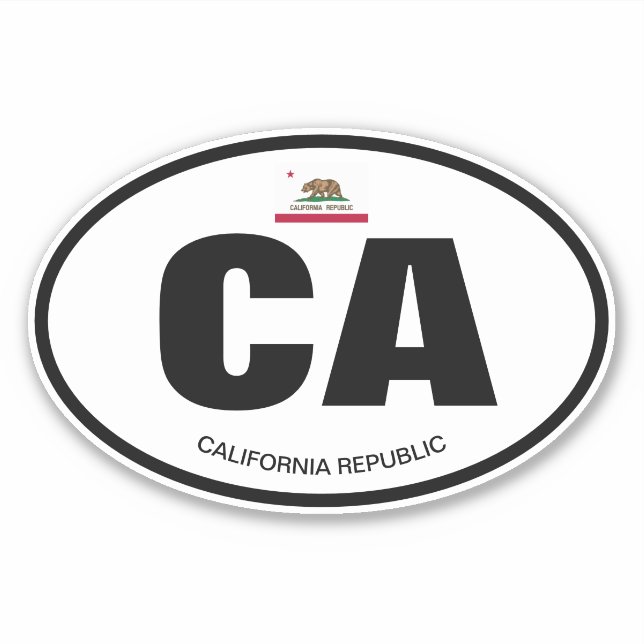 Abreviación del estado de California pegatina de v (Anverso)