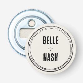 Abridor de Botella de Botón de Boda Rústica Boho