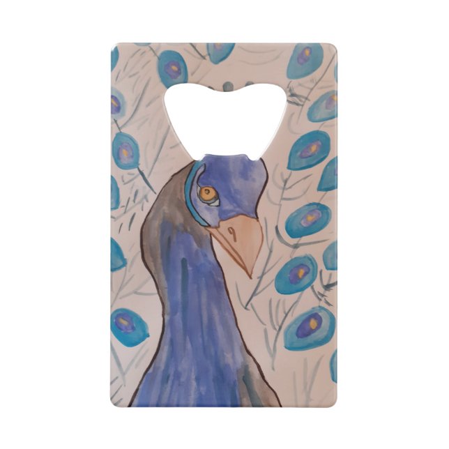 Abridor de botellas azul pavo real (Anverso)