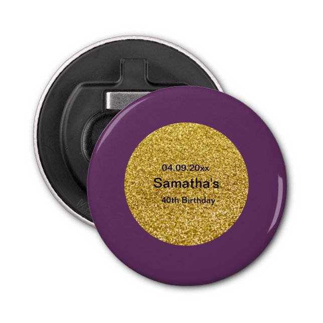 Abridor de botellas botón de cumpleaños 40 (Anverso)