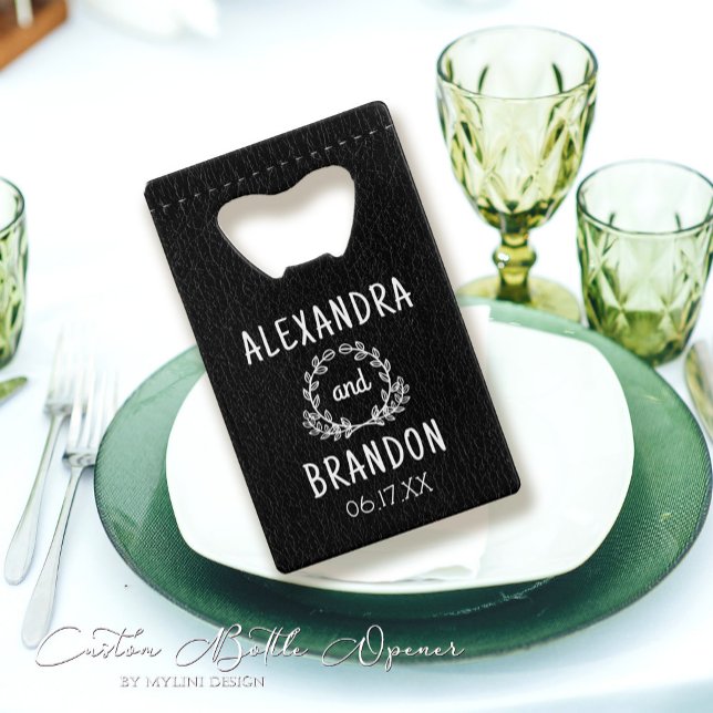 Abridor de botellas de boda con impresión de cuero (Subido por el creador)