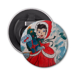 Abridor de botellas de Navidades auxiliar de Santa