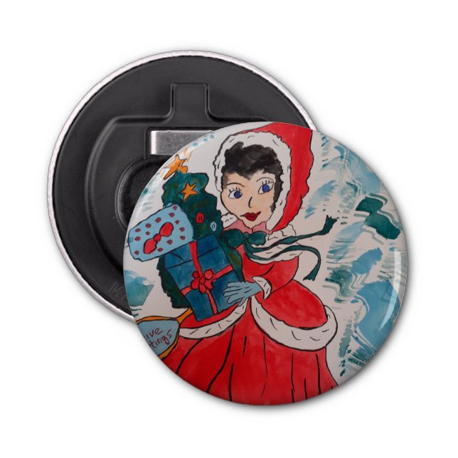 Abridor de botellas de Navidades auxiliar de Santa (Anverso)