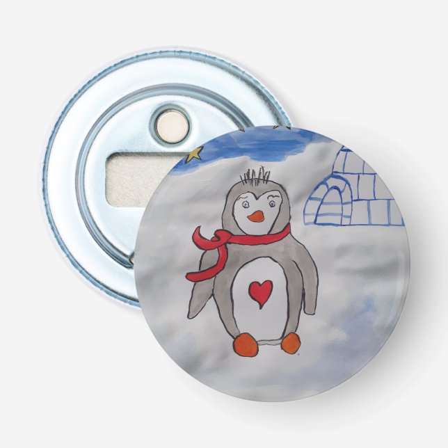 Abridor de botellas de pingüino de nieve (Anverso)