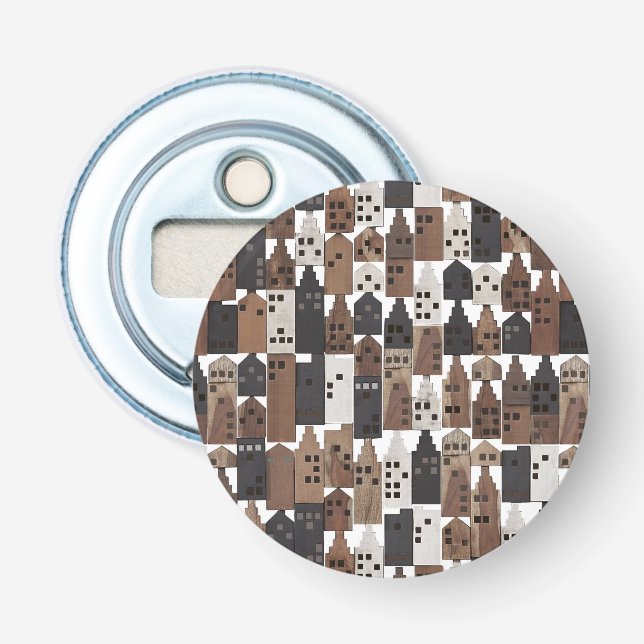 Abridor de botellas del pueblo de madera (Anverso)