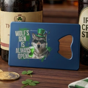 Abridor de botellas Funny Wolfs Den para billetera