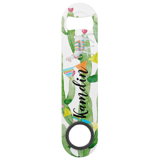 Abridor de botellas personalizado Boho Llama Bohem (Anverso)