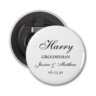 Abridor de botellas personalizado con guión grooms