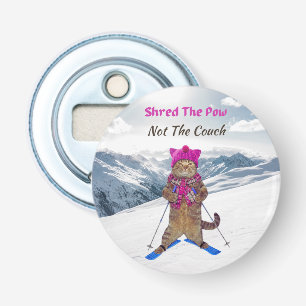 Abridor de botellas, tira el gato de esquí de vaca