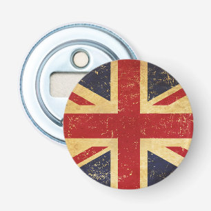 Abridor de botellas vintage con la bandera británi