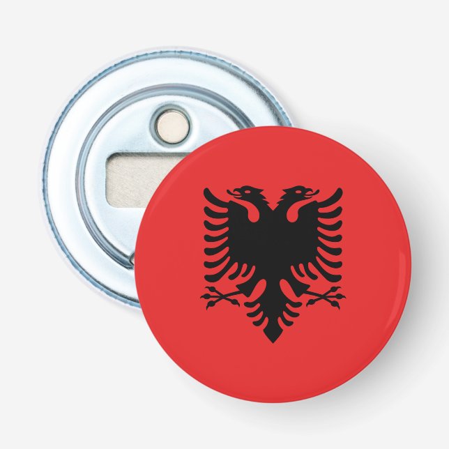 Abridor de frasco con bandera de Albania (Anverso)