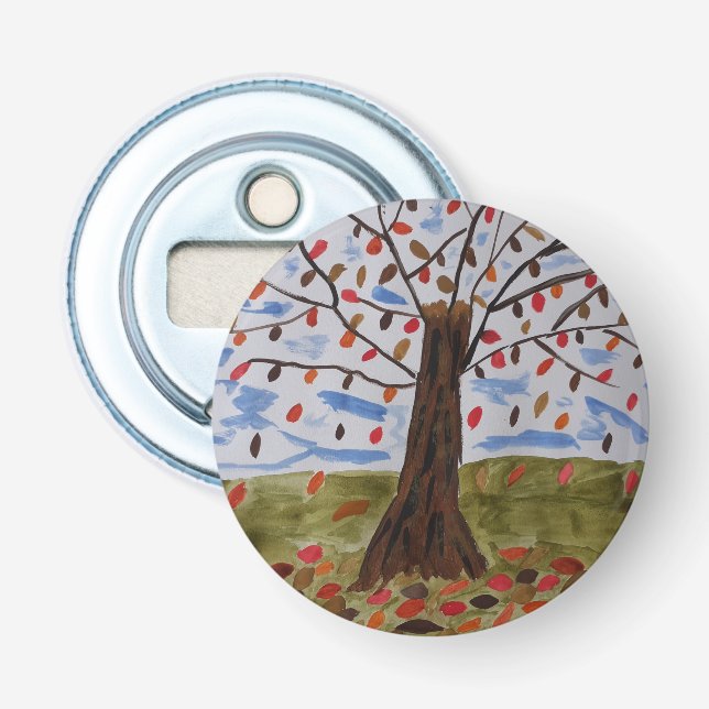 Abridor de frascos de botón de árbol de otoño (Anverso)