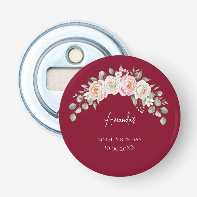 Abridor Personalizado de Cumpleaños con Arco Flora (Anverso)