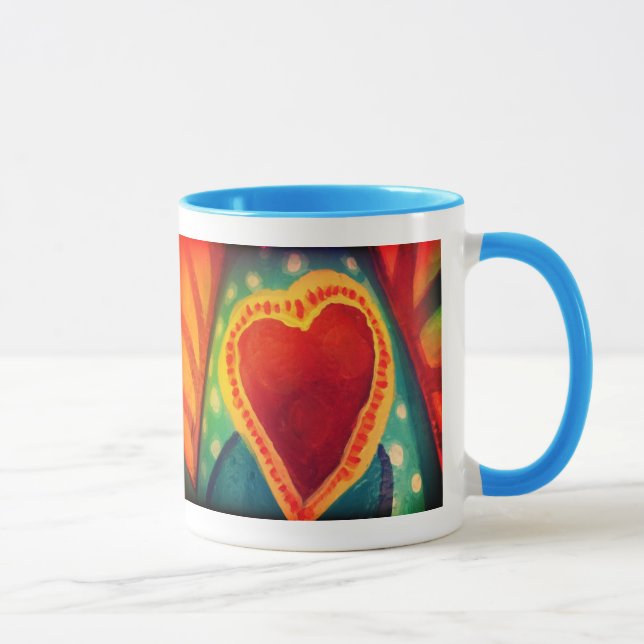 Abrigo de 2 corazones alrededor de la taza (Derecha)