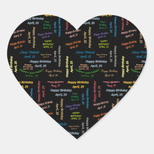 Abril, 25 Pegatina de cumpleaños