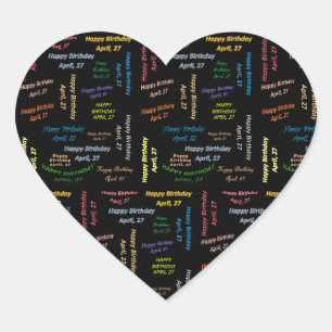 Abril, 27 Pegatina de cumpleaños
