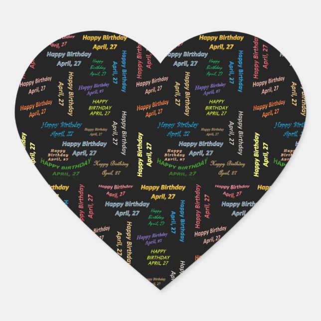 Abril, 27 Pegatina de cumpleaños (Anverso)