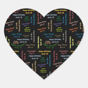 Abril, 28 Pegatina de cumpleaños