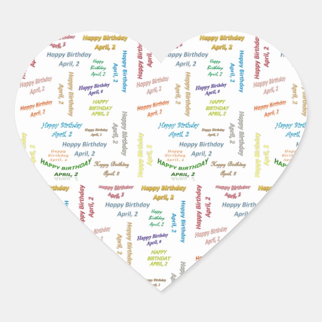 Abril, 2 Pegatina de cumpleaños (Anverso)