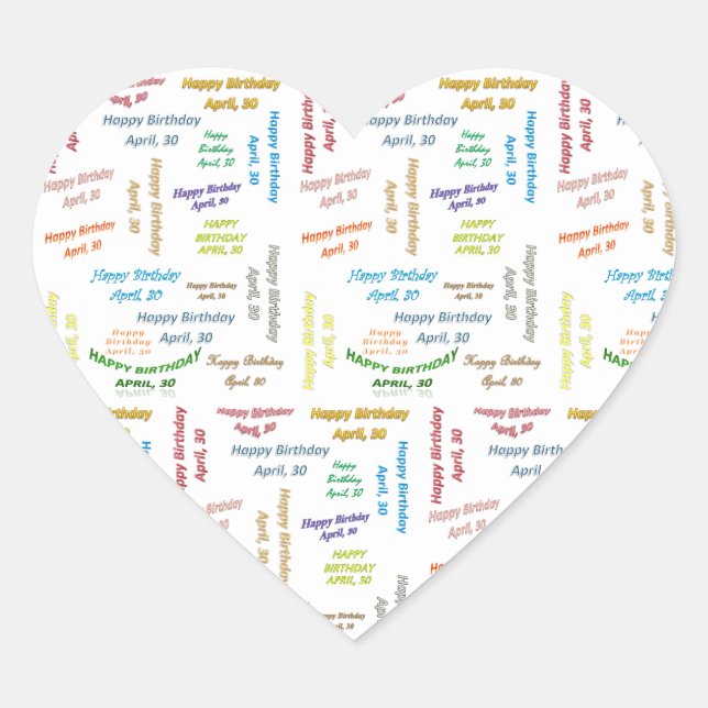 Abril, 30 Pegatina de cumpleaños (Anverso)