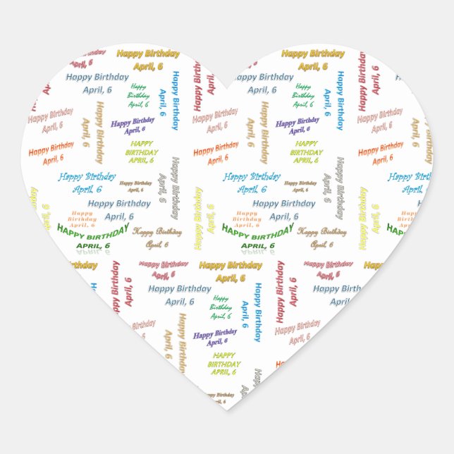 Abril, 6 Pegatina de cumpleaños (Anverso)