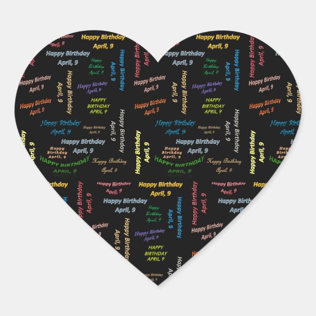 Abril, 9 Pegatina de cumpleaños (Anverso)