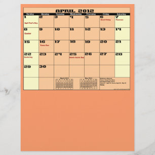 Abril. Calendario 2012 Volante multipropósito de 1