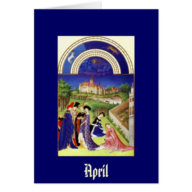 Abril - la baya de Tres Riches Heures du Duc de (Frente)