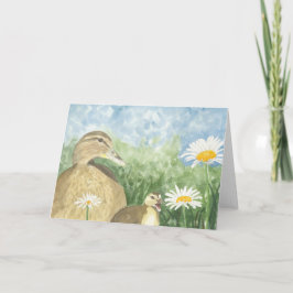 Abril; Margaritas y Patos; Tarjeta de Felicitación