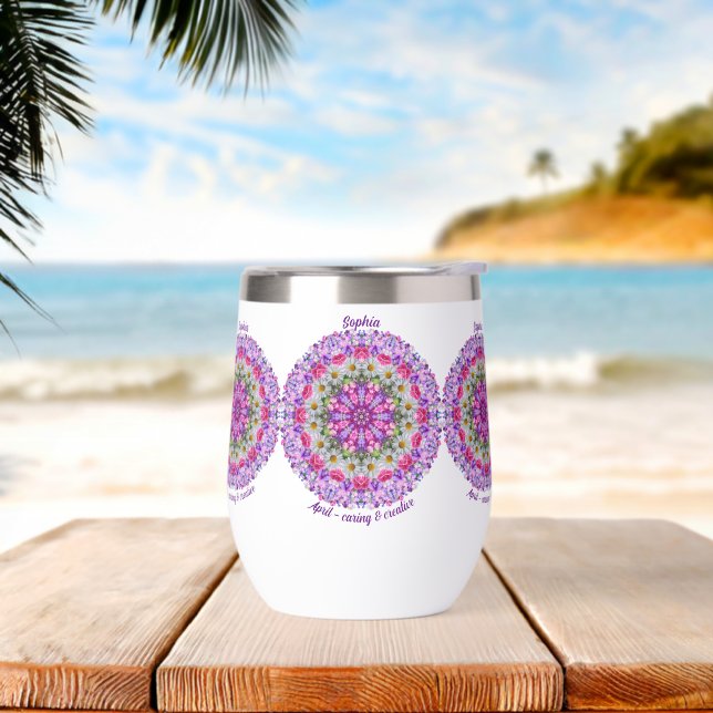 Abril personalizado Flower Sweet Pea Mandala (Playa)