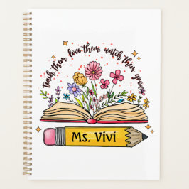 Abrir libro enseñarles a amar a su planificador