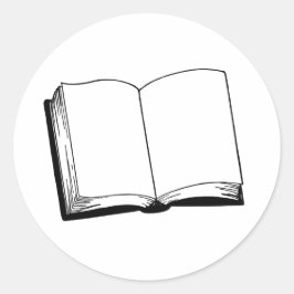 Abrir libro pegatina blanco y negro