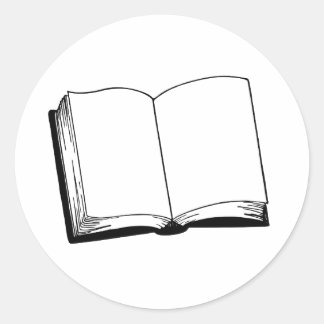 Abrir libro pegatina blanco y negro
