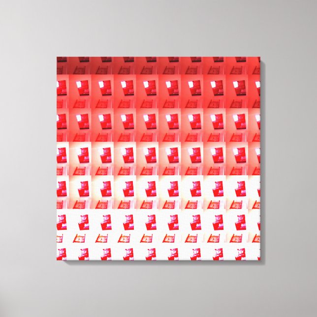 Abrir paso a paso en lienzo rojo y blanco (Anverso)