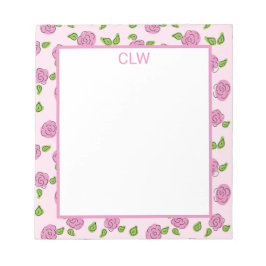 Abrir rosa de la flor en el Bloc de notas rosa cla