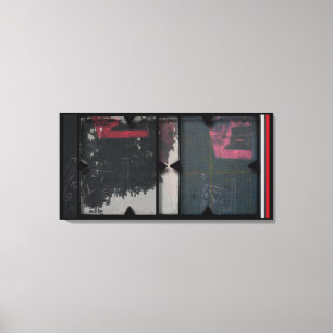 Abrir trabajo sobre el lienzo de fotomontaje rojo