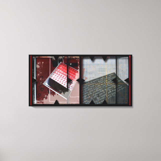 Abrir trabajo sobre el lienzo de fotomontaje rojo  (Anverso)