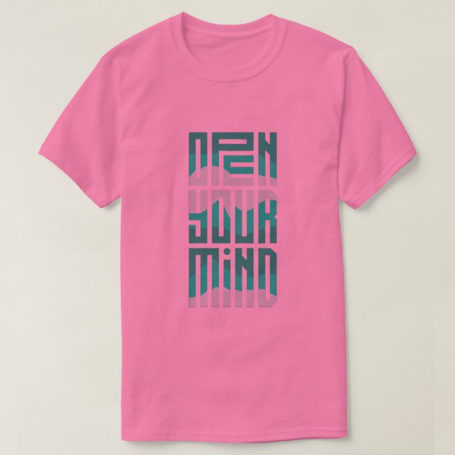 Abrir tu mente | Camiseta de tipografía futurista (Diseño del anverso)