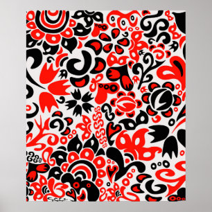 Abrupción del patrón floral del arte folklórico ét