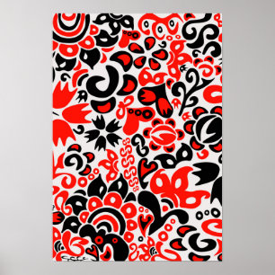 Abrupción del patrón floral del arte folklórico ét