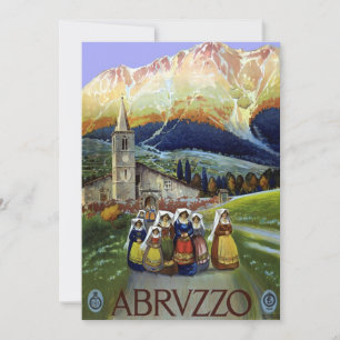 Abruzzo Italia Arte de Póster de Viaje Antiguo con