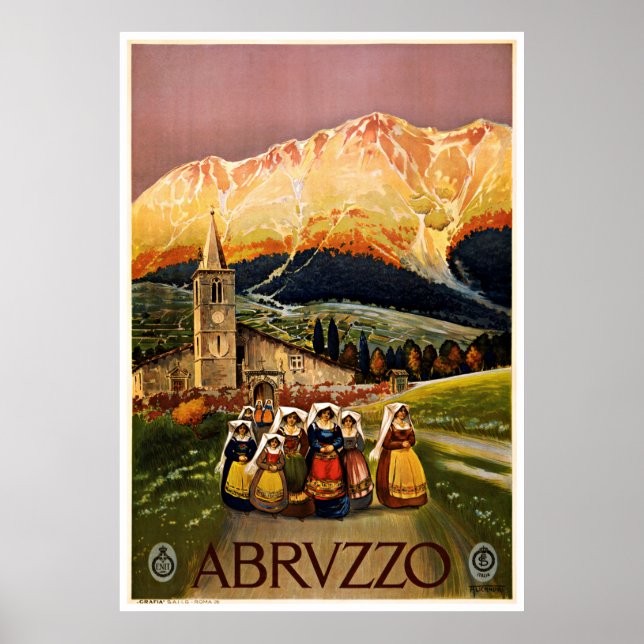 Abrvzzo Abruzzo Italia - Posters de viajes de époc (Frente)
