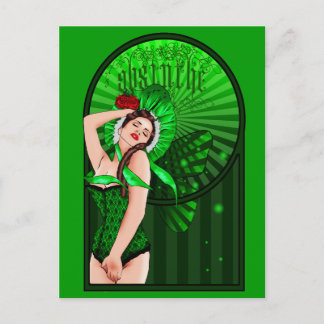 absinthe victorian green fairy postal