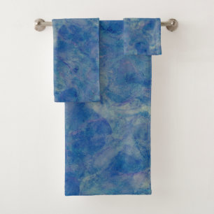 Abstracción acrílica de mármol azul y rosa