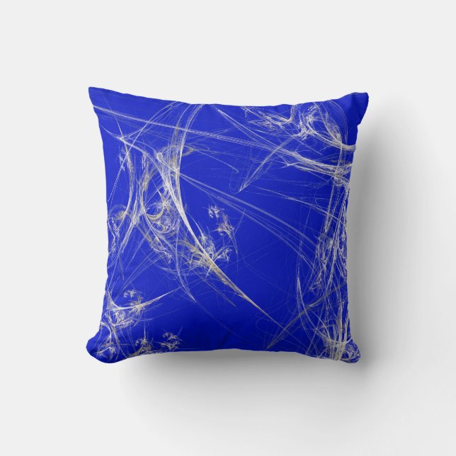 Abstracción del almohada azul y blanco fractal (Anverso)