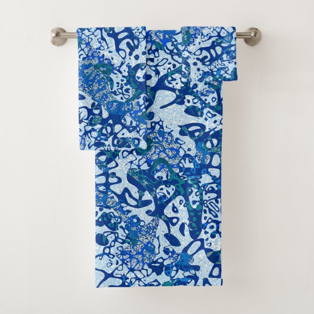 Abstracción gráfica con manchas azules (In situ)