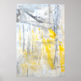 "Abstracción" Impresión de Poster de arte gris y a